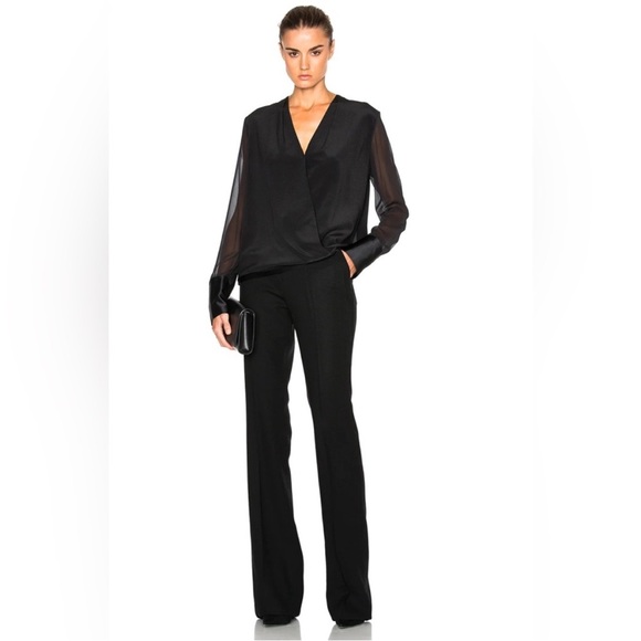 Rag & Bone Black Sheer Sleeve Blouse - Picture 3 of 12